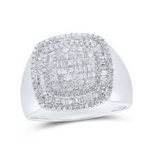 Load image into Gallery viewer, Pillow Square Diamond Ring in 10kt White Gold - 1-1/5 Cttw | Stylish Men&#39;s Jewelry - Alternate view 1 from Splendid Jewellery