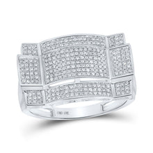 Load image into Gallery viewer, 10kt White Gold Men&#39;s Diamond Rectangle Cluster Ring - Striking Elegance 1/2 Cttw - Alternate view 1 from Splendid Jewellery