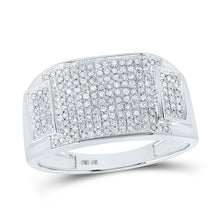 Load image into Gallery viewer, 10kt White Gold Men&#39;s Rectangle Cluster Diamond Ring - 1/2 Cttw | Splendid Jewellery - Alternate view 1 from Splendid Jewellery