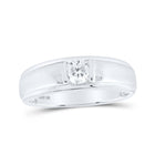 Sparkling Brilliance: 10kt White Gold Men's Diamond Solitaire Band Ring 1/2 Cttw - Alternate view 1 from Splendid Jewellery
