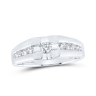 10kt White Gold Men's Round Diamond Solitaire Band Ring - Exquisite Brilliance - Alternate view 1 from Splendid Jewellery