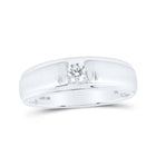 10kt White Gold Men's Round Diamond Solitaire Band Ring - Exquisite Brilliance - Alternate view 1 from Splendid Jewellery