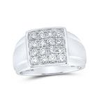 10kt White Gold Mens Round Diamond Square Ring - A Captivating Statement of Masculinity and Elegance - Alternate view 1 from Splendid Jewellery