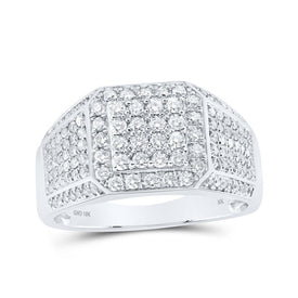 10kt White Gold Square Diamond Men's Ring - 1 Cttw | Splendid Jewellery - Alternate view 1 from Splendid Jewellery