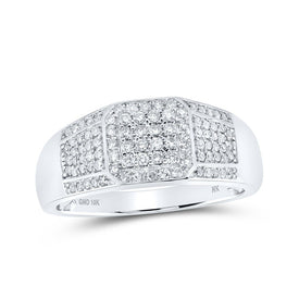 10kt White Gold Square Diamond Ring for Men - 1/2 Cttw | Splendid Jewellery - Alternate view 1 from Splendid Jewellery