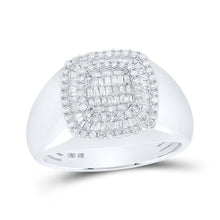 Load image into Gallery viewer, Elegant 10kt White Gold Men&#39;s Square Diamond Ring - 3/4 Cttw - Alternate view 1 from Splendid Jewellery