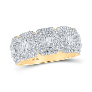 Men's Rings | 10kt Yellow Gold Mens Baguette Diamond Band Ring 1 Cttw | Splendid Jewellery GND