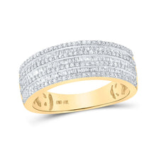 Load image into Gallery viewer, 10kt Yellow Gold Baguette Diamond Band Ring - 3/4 Cttw - Splendid Jewellery Top view from the 10Kt Yellow Gold Mens Baguette Diamond Band Ring 3 4 Cttwpin212733 collection by Splendid Jewellery