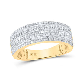 10kt Yellow Gold Baguette Diamond Band Ring - 3/4 Cttw - Splendid Jewellery Top view from the 10Kt Yellow Gold Mens Baguette Diamond Band Ring 3 4 Cttwpin212733 collection by Splendid Jewellery