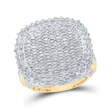 Load image into Gallery viewer, 10kt Yellow Gold Baguette Diamond Cluster Men&#39;s Ring - 6-3/4 Cttw | Splendid Jewellery Top view from the 10Kt Yellow Gold Mens Baguette Diamond Cluster Ring 6 7 8 Cttwpin212769 collection by Splendid Jewellery