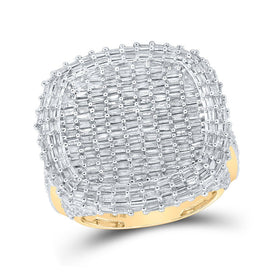10kt Yellow Gold Baguette Diamond Cluster Men's Ring - 6-3/4 Cttw | Splendid Jewellery Top view from the 10Kt Yellow Gold Mens Baguette Diamond Cluster Ring 6 7 8 Cttwpin212769 collection by Splendid Jewellery