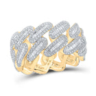 10kt Yellow Gold Baguette Diamond Cuban Link Band Ring - 2-1/3 Cttw Top view from the 10Kt Yellow Gold Mens Baguette Diamond Cuban Link Band Ring 2 1 3 Cttwpin284512 collection by Splendid Jewellery