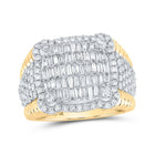 10kt Yellow Gold Baguette Diamond Cushion-shape Men's Band Ring - 2-1/4 Cttw | Splendid Jewellery Top view from the 10Kt Yellow Gold Mens Baguette Diamond Cushion Shape Band Ring 2 1 4 Cttwpin219601 collection by Splendid Jewellery