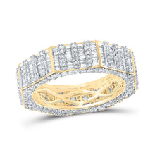 Load image into Gallery viewer, 10kt Yellow Gold Baguette Diamond Octagon Band Ring - 2-5/8 Cttw Top view from the 10Kt Yellow Gold Mens Baguette Diamond Octagon Band Ring 2 5 8 Cttwpin284443 collection by Splendid Jewellery