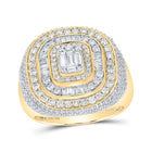 Luxurious 10kt Yellow Gold Men's Baguette Diamond Square Ring - A Dazzling Statement Piece! Top view from the 10Kt Yellow Gold Mens Baguette Diamond Square Ring 2 3 4 Cttwpin216315 collection by Splendid Jewellery