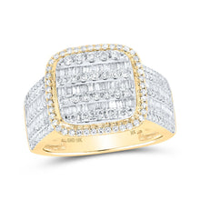Load image into Gallery viewer, 10kt Yellow Gold Men&#39;s Baguette Diamond Square Ring 2 Cttw - Exquisite Brilliance Top view from the 10Kt Yellow Gold Mens Baguette Diamond Square Ring 2 Cttwpin230488 collection by Splendid Jewellery
