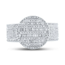 Load image into Gallery viewer, 10kt Yellow Gold Baguette Diamond Statement Cluster Ring for Men - 1 Cttw | Splendid Jewellery Side view from the 10Kt Yellow Gold Mens Baguette Diamond Statement Cluster Ring 1 Cttwpin246814 collection by Splendid Jewellery