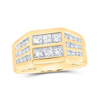 10kt Yellow Gold Men's Diamond Band Ring - Stunning Sparkle for Him Top view from the 10Kt Yellow Gold Mens Princess Diamond Band Ring 1 1 2 Cttwpin230564 collection by Splendid Jewellery