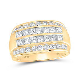 10kt Yellow Gold Mens Princess Diamond Band Ring - Exquisite Elegance Top view from the 10Kt Yellow Gold Mens Princess Diamond Band Ring 2 1 2 Cttwpin216511 collection by Splendid Jewellery