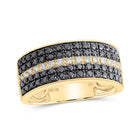 10kt Yellow Gold Men's Round Black Diamond Band Ring - 1 Cttw | Splendid Jewellery - Alternate view 1 from Splendid Jewellery