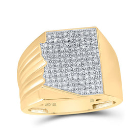 Arizona State Diamond Men's Band Ring in 10kt Yellow Gold - 5/8 Cttw | Splendid Jewellery Top view from the 10Kt Yellow Gold Mens Round Diamond Arizona State Band Ring 5 8 Cttwpin232791 collection by Splendid Jewellery
