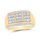 10kt Yellow Gold Diamond Accent Men's Band Ring - Exquisite Jewelry Top view from the 10Kt Yellow Gold Mens Round Diamond Band Ring 1 1 2 Cttwpin230967 collection by Splendid Jewellery