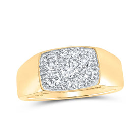 Luxurious 10kt Yellow Gold Diamond Band Ring for Men - 1-1/2 Cttw by Splendid Jewellery Top view from the 10Kt Yellow Gold Mens Round Diamond Band Ring 1 1 2 Cttwpin216518 collection by Splendid Jewellery