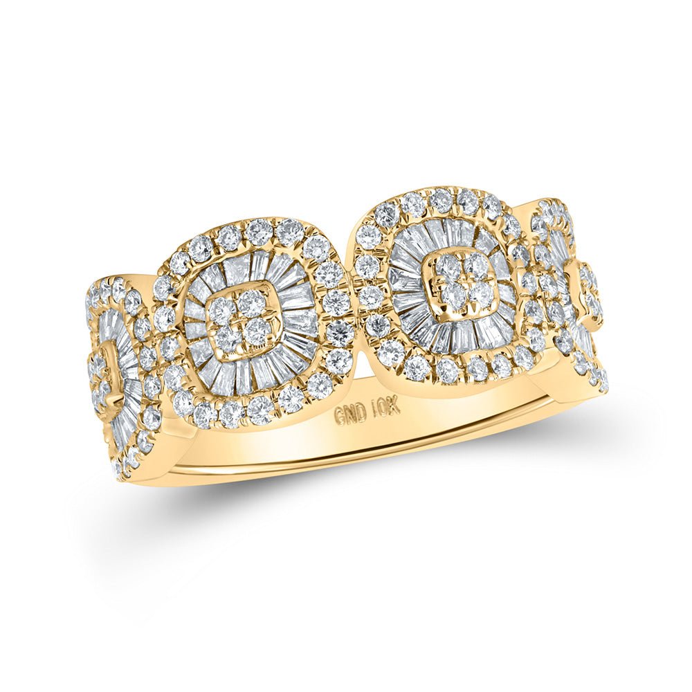 Men's Rings | 10kt Yellow Gold Mens Round Diamond Band Ring 1-1/2 Cttw | Splendid Jewellery GND