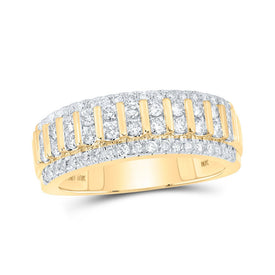 10kt Golden Brilliance: Men's 1 Cttw Round Diamond Band Ring Top view from the 10Kt Yellow Gold Mens Round Diamond Band Ring 1 Cttwpin213517 collection by Splendid Jewellery