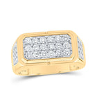 10kt Yellow Gold Mens Round Diamond Band Ring 1 Cttw | Exquisite Masculine Brilliance Top view from the 10Kt Yellow Gold Mens Round Diamond Band Ring 1 Cttwpin230560 collection by Splendid Jewellery