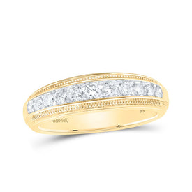 10kt Yellow Gold Men's Round Diamond Band Ring 1/2 Cttw | Luxurious Brilliance Top view from the 10Kt Yellow Gold Mens Round Diamond Band Ring 1 2 Cttwpin230517 collection by Splendid Jewellery