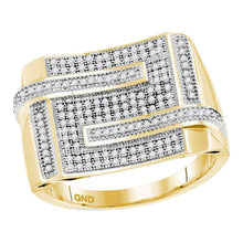 Load image into Gallery viewer, 10kt Yellow Gold Men&#39;s Round Diamond Band Ring - Elegant Brilliance Top view from the 10Kt Yellow Gold Mens Round Diamond Band Ring 1 2 Cttwpin19106 collection by Splendid Jewellery