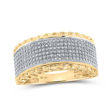 Load image into Gallery viewer, 10kt Yellow Gold Men&#39;s Round Diamond Band Ring - 1/2 Cttw | Splendid Jewellery Top view from the 10Kt Yellow Gold Mens Round Diamond Band Ring 1 2 Cttwpin217500 collection by Splendid Jewellery