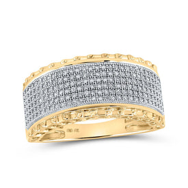 10kt Yellow Gold Men's Round Diamond Band Ring - 1/2 Cttw | Splendid Jewellery Top view from the 10Kt Yellow Gold Mens Round Diamond Band Ring 1 2 Cttwpin217500 collection by Splendid Jewellery