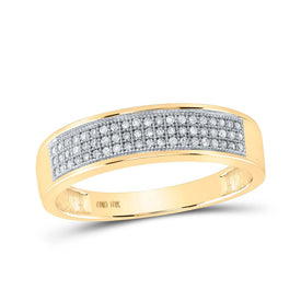 10kt Yellow Gold Men's Round Diamond Band Ring 1/5 Cttw - Luxurious Elegance Top view from the 10Kt Yellow Gold Mens Round Diamond Band Ring 1 5 Cttwpin46632 collection by Splendid Jewellery