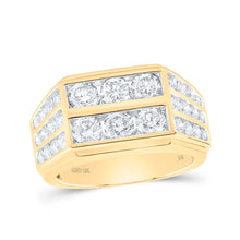 Load image into Gallery viewer, 10kt Yellow Gold Men&#39;s Diamond Band Ring - Exquisite Brilliance Top view from the 10Kt Yellow Gold Mens Round Diamond Band Ring 2 7 8 Cttwpin230407 collection by Splendid Jewellery