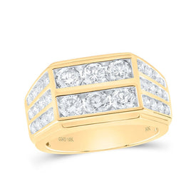 10kt Yellow Gold Men's Diamond Band Ring - Exquisite Brilliance Top view from the 10Kt Yellow Gold Mens Round Diamond Band Ring 2 7 8 Cttwpin230407 collection by Splendid Jewellery