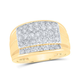 10kt Yellow Gold Men's Round Diamond Band Ring - 2 Cttw | A Stunning Piece of Splendid Jewellery Top view from the 10Kt Yellow Gold Mens Round Diamond Band Ring 2 Cttwpin230978 collection by Splendid Jewellery