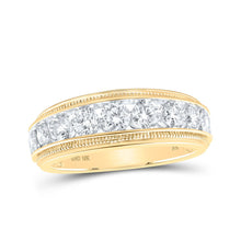 Load image into Gallery viewer, 10kt Golden Glow: Men&#39;s 2 Cttw Round Diamond Band Ring by Splendid Jewellery Top view from the 10Kt Yellow Gold Mens Round Diamond Band Ring 2 Cttwpin230532 collection by Splendid Jewellery
