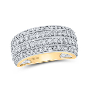 Men's Rings | 10kt Yellow Gold Mens Round Diamond Band Ring 2 Cttw | Splendid Jewellery GND