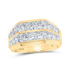10kt Yellow Gold Mens Round Diamond Band Ring - Exquisite Brilliance Top view from the 10Kt Yellow Gold Mens Round Diamond Band Ring 3 Cttwpin216519 collection by Splendid Jewellery