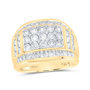 Men's Rings | 10kt Yellow Gold Mens Round Diamond Band Ring 3 Cttw | Splendid Jewellery GND