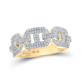 10kt Yellow Gold Men's Round Diamond Band Ring 5/8 Cttw - A Timeless Treasure for the Modern Gentleman product  Top View from Splendid Jewellery