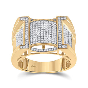 Men's Rings | 10kt Yellow Gold Mens Round Diamond Band Ring 5/8 Cttw | Splendid Jewellery GND