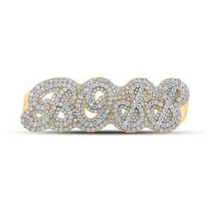 Men's Rings | 10kt Yellow Gold Mens Round Diamond Boss Four Finger Ring 17-1/2 Cttw | Splendid Jewellery GND