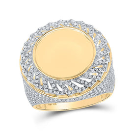 10kt Yellow Gold Men's Round Diamond Circle Ring - 1-1/2 Cttw | Splendid Jewellery Top view from the 10Kt Yellow Gold Mens Round Diamond Circle Ring 1 1 2 Cttwpin210115 collection by Splendid Jewellery
