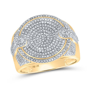 Men's Rings | 10kt Yellow Gold Mens Round Diamond Circle Ring 1 Cttw | Splendid Jewellery GND