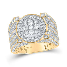 Load image into Gallery viewer, Splendid Jewellery 10kt Yellow Gold Mens Round Diamond Circle Ring 2-1/3 Cttw Top view from the 10Kt Yellow Gold Mens Round Diamond Circle Ring 2 1 3 Cttwpin286193 collection by Splendid Jewellery