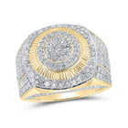 10kt Yellow Gold Men's Round Diamond Circle Ring - 3 Cttw | Splendid Jewellery Top view from the 10Kt Yellow Gold Mens Round Diamond Circle Ring 3 Cttwpin211279 collection by Splendid Jewellery