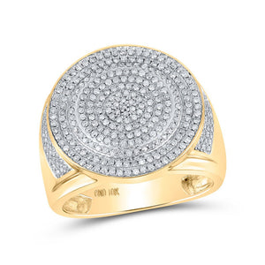 Men's Rings | 10kt Yellow Gold Mens Round Diamond Circle Ring 7/8 Cttw | Splendid Jewellery GND